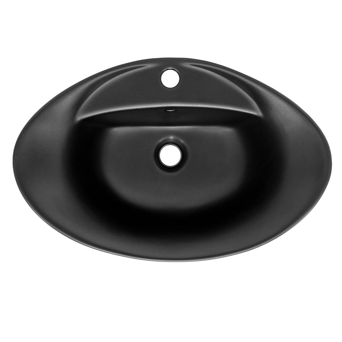 WASCHBECKEN - Schwarz, Keramik (39.5/20.5/59cm) - ML-DESIGN