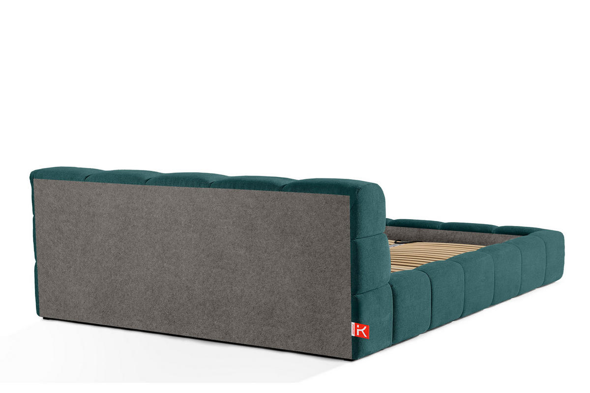 POLSTERBETT AERI 140/160/180/200 mit Rahmen und Bettkasten, blau - Blau, Holz/Holzwerkstoff (200/200cm) - KONSIMO®