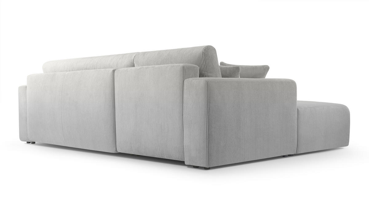 ECKSOFA L Form Catea Hellgrau 279/145/84 cm Links mit Schlaffunktion - Hellgrau/Schwarz, Kunststoff/Textil (145/279cm) - AX Living