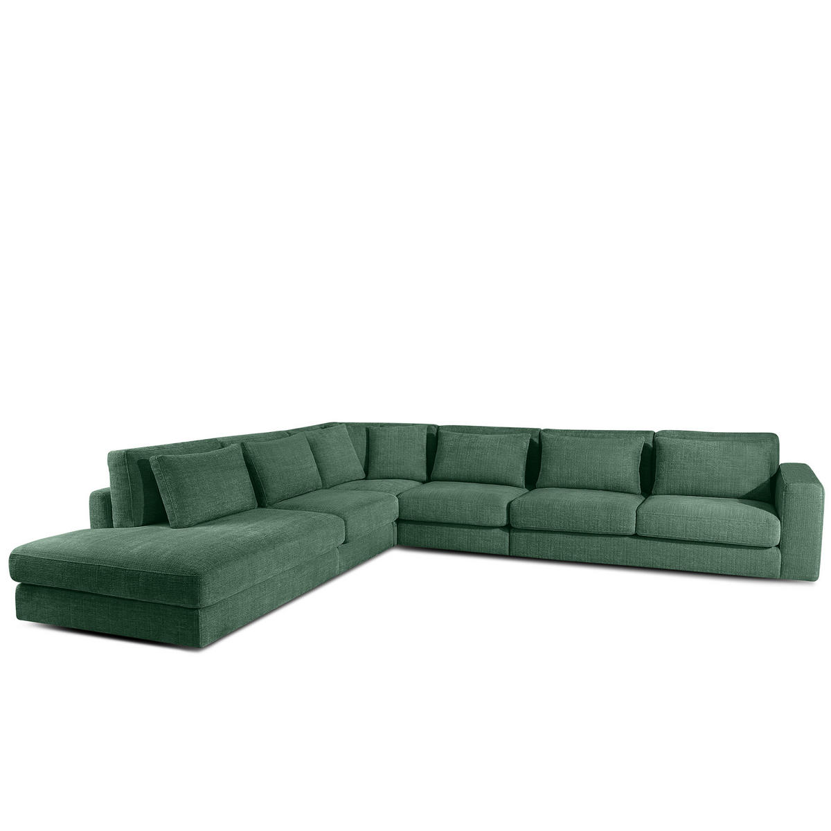 ECKSOFA XL links VERUS - Grün, Holz/Holzwerkstoff (377/328cm) - KONSIMO®
