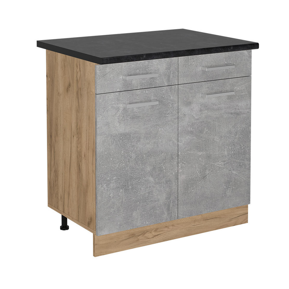 KÜCHENUNTERSCHRANK R-Line Beton 80 cm , AP Anthrazit - Honigeiche/Schieferfarben, Holzwerkstoff (80/81.6/60cm) - Vicco