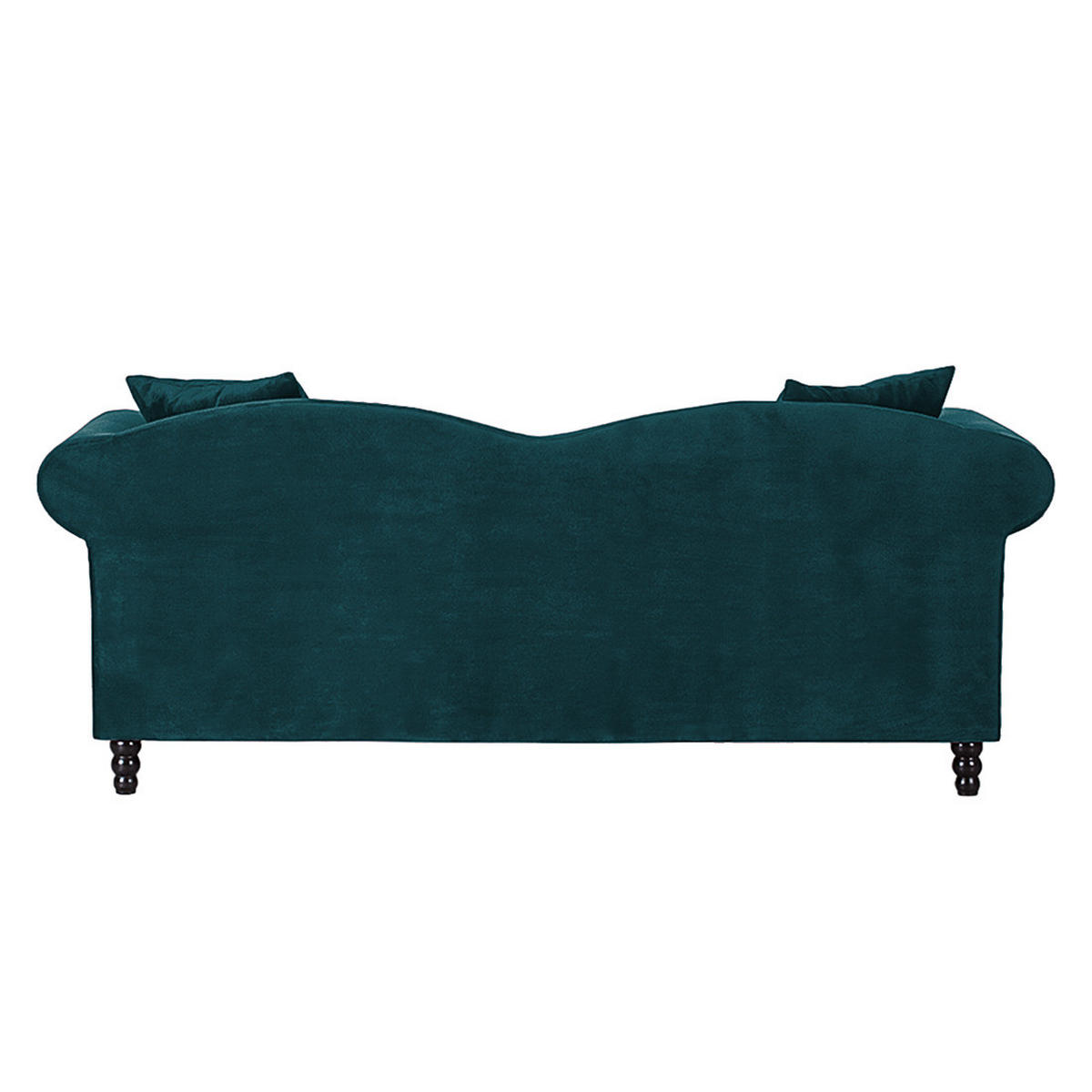 3-SITZER SOFA - Samt - Petrol/Schwarz, Buchenholz/Textil (213/84/79cm) - home24