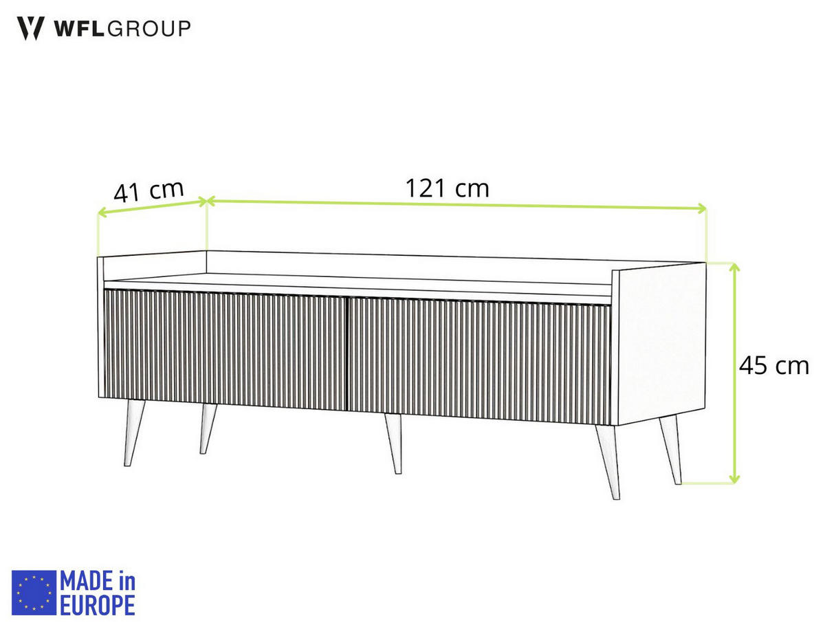 TV-LOWBOARD Arysa in Braun Walnuss Holzoptik 120/45/41 cm - Dunkelbraun/Walnussfarben, Holzwerkstoff/Metall (121/45/41cm) - WFL GROUP