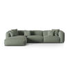 ECKSOFA modular links Martina aus strukturiertem Stoff moosgrün 3 Sitzplätze - Salbeigrün, Textil (176/332cm) - Micadoni