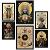 POSTER Set Mit 6 Mystischen Esoterischen A3 & A4 Schwarzer Rahmen - Schwarz, Papier (29/3cm) - Nacnic