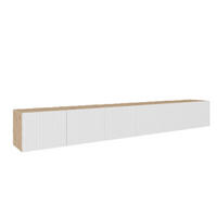 TV-SCHRANK Weiß NOELI Geschlossen Gerillt Artisan 300 cm - Weiß, Holzwerkstoff (300/41/40cm) - Sepro Meble