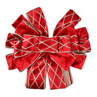 WEIHNACHTSSCHLEIFE SANTA LILA - Rot, Textil (30/4/30cm) - Mondex