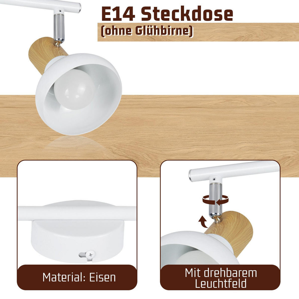 STRAHLER Farley 25.5/11/15.5 cm - Weiß, Metall (25.5/11/15.5cm) - Nettlife