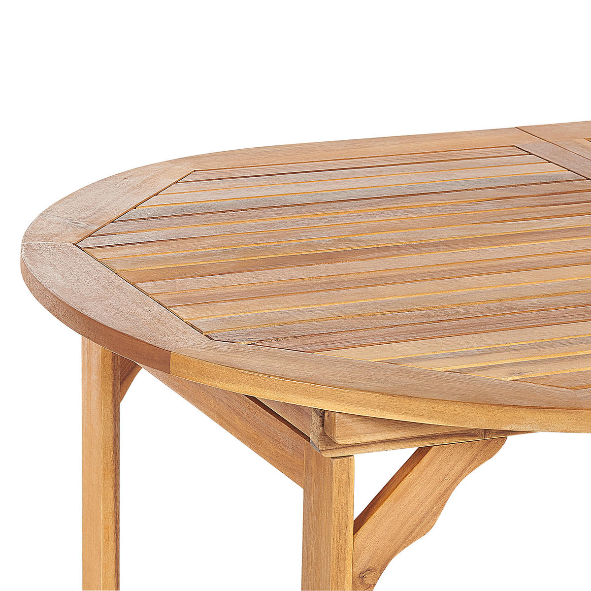 GARTENTISCH Akazienholz hellbraun 160/220/100 cm ausziehbar Maui - Hellbraun, Holz (160/100/74cm) - Beliani