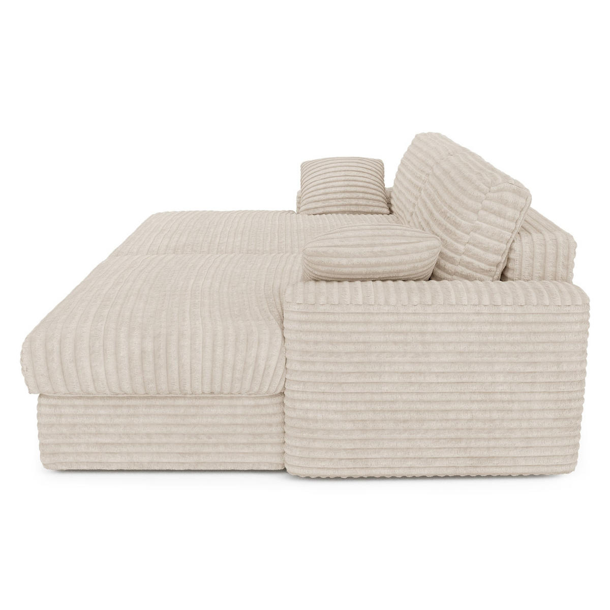 SOFA PLUM XXL-Cord Creme 260cm - Creme, Textil (260/83/155cm) - Premium Interiors