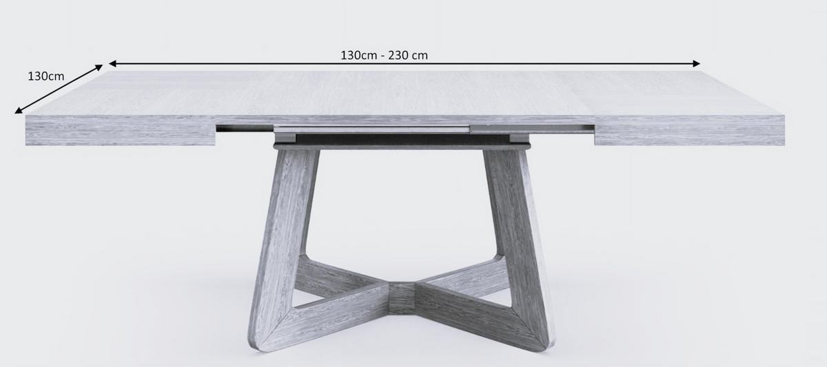 ESSTISCH PIAZZA Ausziehbar 130 - 230 / 130 x 76 cm - Schwarz, Holz (130/130/76cm) - MASSENO