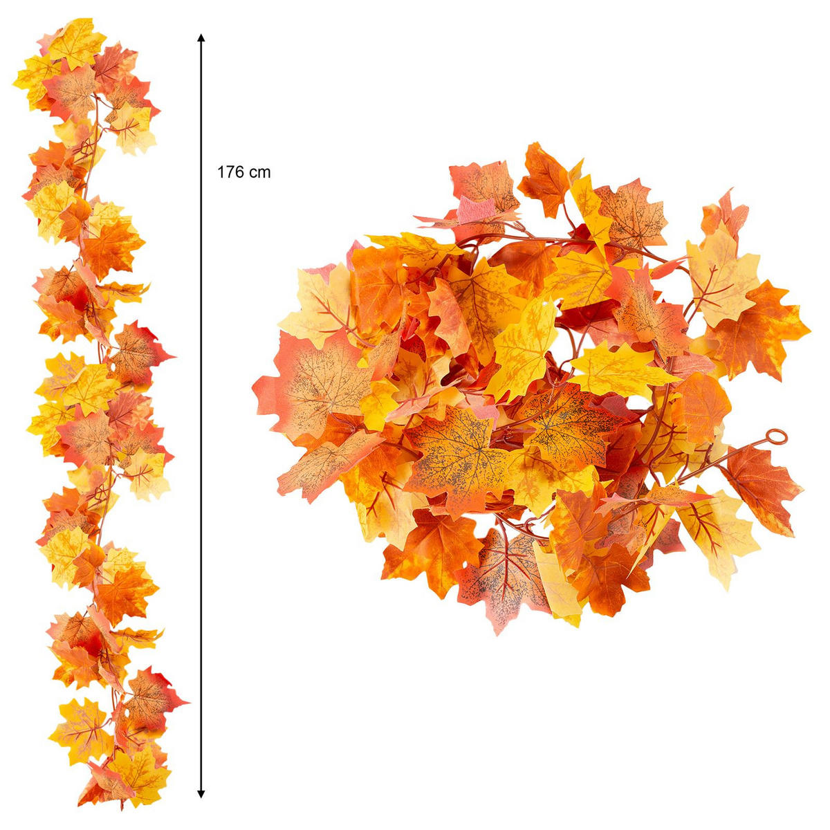 GIRLANDE HERBST - Orange, Kunststoff/Metall (29cm) - IDIMEX