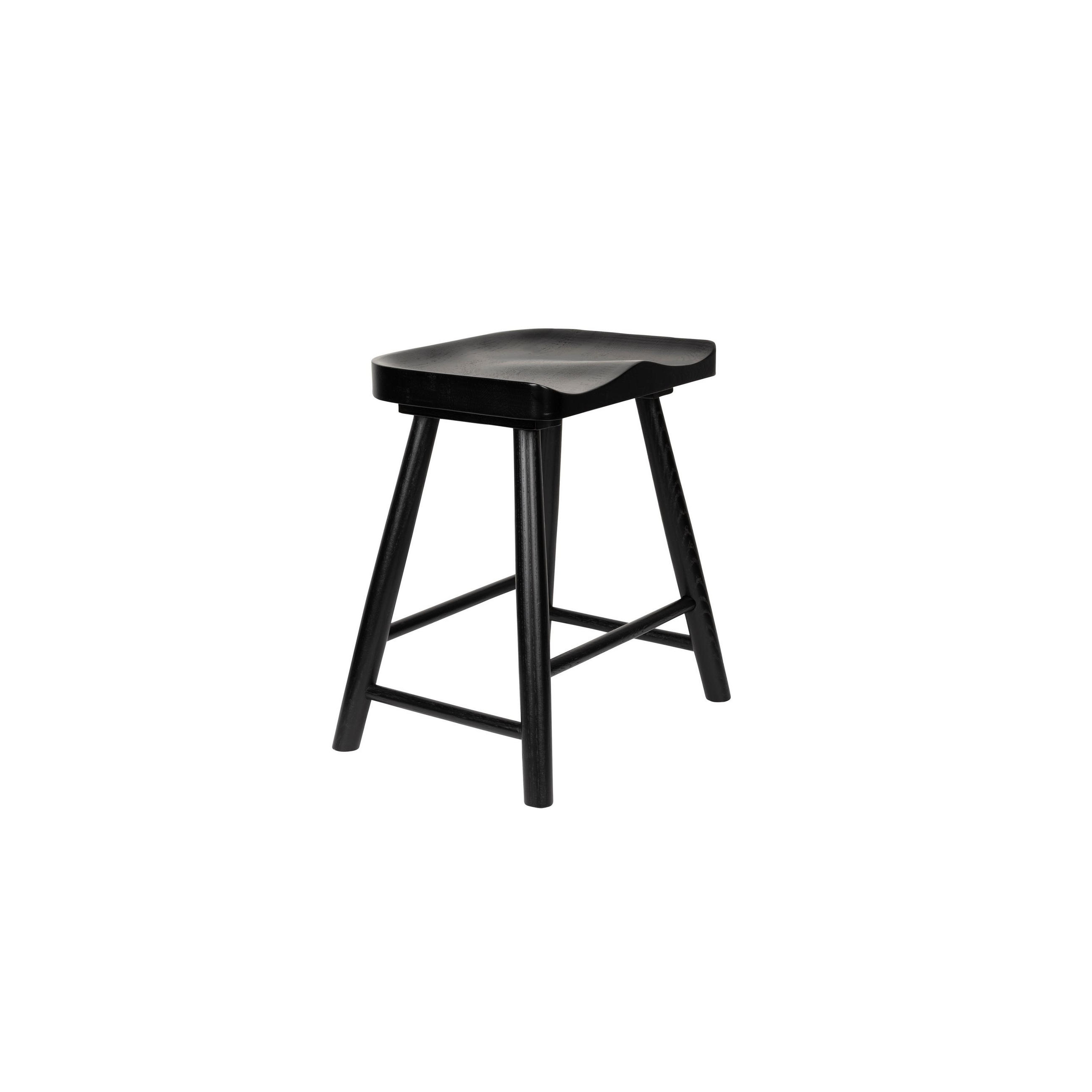 FUSSHOCKER Vander Fußhocker/ Zitshocker Schwarz - Schwarz, Holz (43/46/33cm) - Housecraft Living