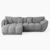 ECKSOFA LARGO Links Grau Velours-Stoff L-Form Couch mit Schlaffunktion & Bettkasten - Schwarz/Grau, Holz (180/285cm) - Barchello