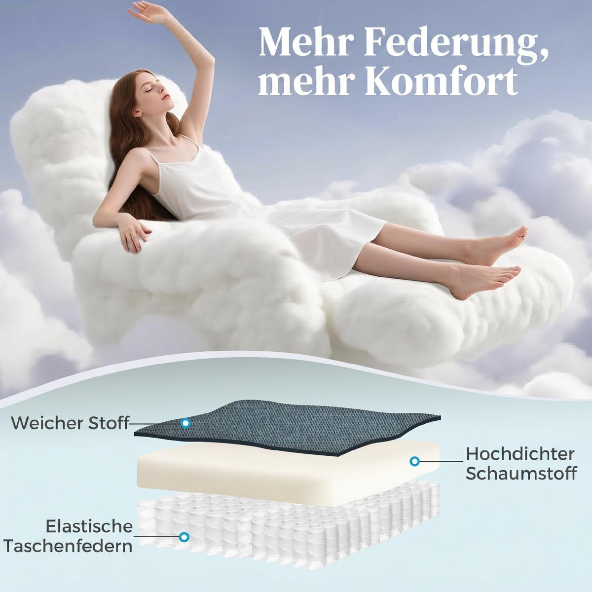 RECLINERFÅTÖLJ med uppresningshjälp, polyester och stål, blå - Svart/Blå, Textil/Metall (92/105/94cm) - HOMCOM