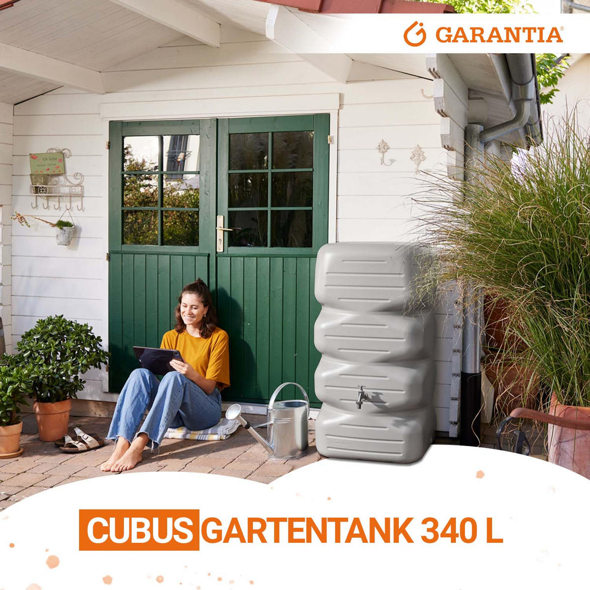 REGENTONNE 340 L, betongrau - Hellgrau, Kunststoff (59/112/59cm) - GARANTIA