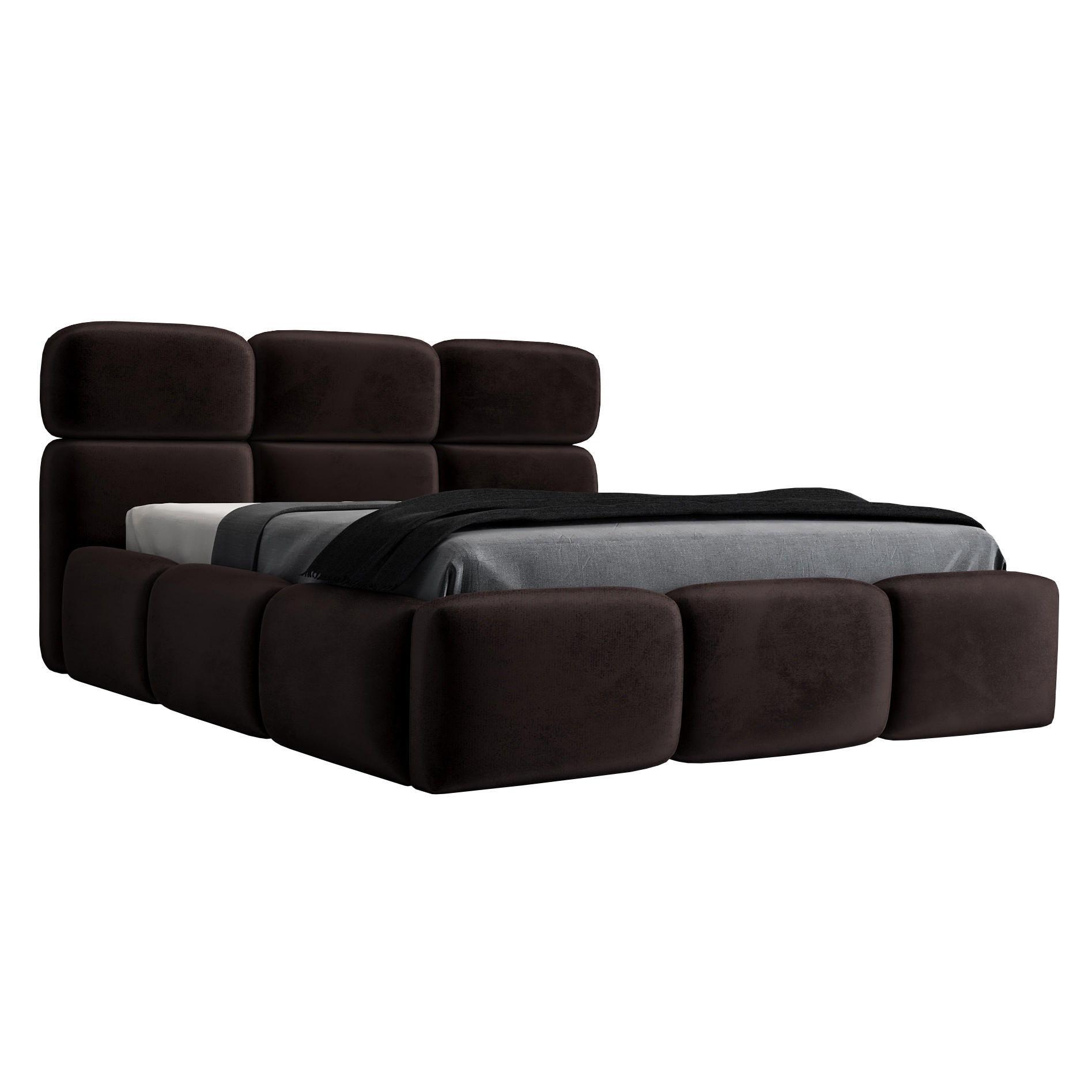 POLSTERBETT MAROKO-OM 160 x 200 Dunkelbraun - Dunkelbraun, Textil (160/200cm) - A&J MöbelLand