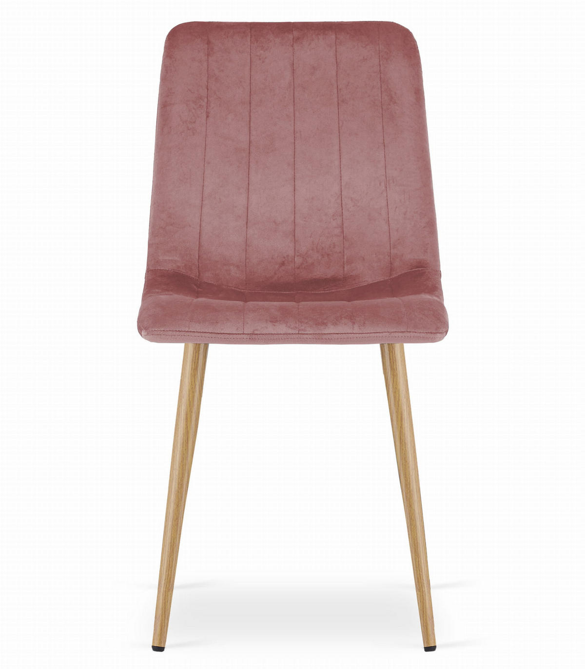 STUHL ORSARA 1 Stück, Rosa, Metallbeine in Holzfarbe, mit Samtstoff gepolstert - Rosa, Textil/Metall (43/90/51cm) - Komodee