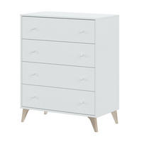 KOMMODE 4 Schubladen Sweet - L95 cm - Weiß, Holzwerkstoff (40/77.5/95cm) - Calicosy