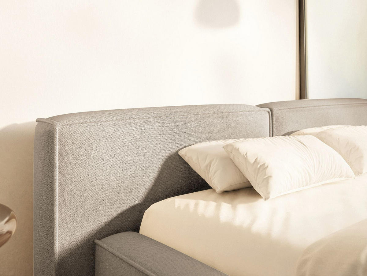 POLSTERBETT Tilves Low Beige 180x200 cm - Beige/Schwarz, Kunststoff/Textil (180/200cm) - Selsey