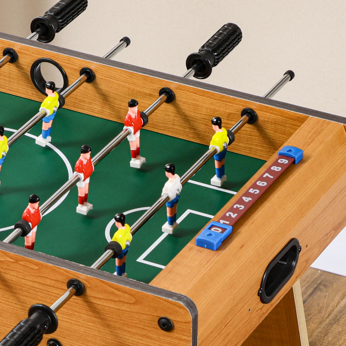 TISCHFUSBALL DE-18852 mit 18 Spielern & 2 Bällen - Naturfarben, Holzwerkstoff (37/69cm) - ComfortXL