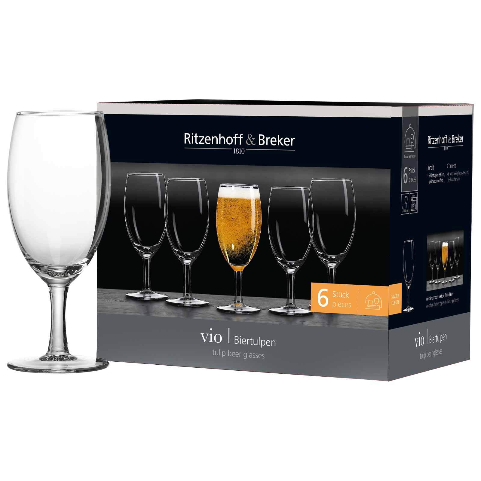 BIERGLÄSER Vio transparent 380 ml 6er Set - Transparent, Glas (0.38L) - Ritzenhoff Breker