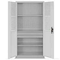 WERKZEUGSCHRANK mit Lochwand AESO 185x92x50cm Grau - Grau, Metall (92/185/50cm) - DELUKE