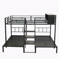 ETAGENBETT Metall Schwarz 90x200/140x200 cm 3-tlg. - Schwarz, Metall (90/200cm) - ComfortXL