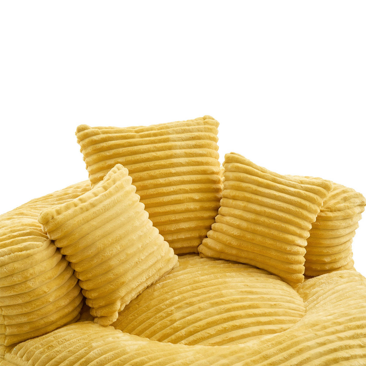 SITZSACK Cord,Sofa mit 3 extra Kopfkissen,Gelb - Gelb, Textil (108/52/108cm) - LVHOM
