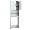 TOILETTENSCHRANK Beton/Weiß 64 x 190 cm mit 2 Türen - Weiß/Grau, Holzwerkstoff (64/190/26cm) - Vicco