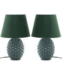 TISCHLEUCHTE FRUCTU, Tischlampe, 2-er Set, Grün - Grün, Keramik/Textil (25/25/38cm) - KONSIMO®