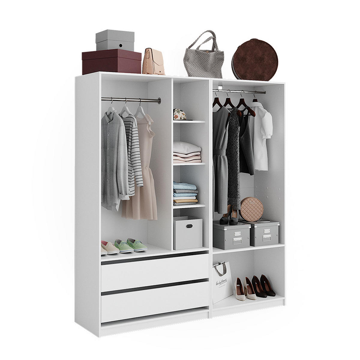 ŠATNÍ SKŘÍŇ Elmo Bílá - bílá, kompozitní dřevo (180/200/50cm) - Vicco