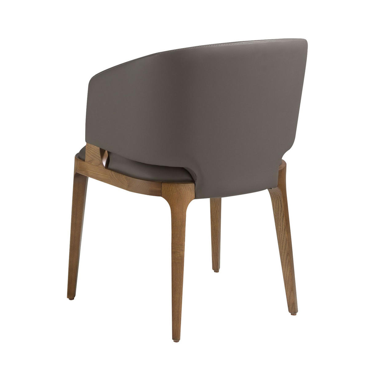 STUHL Nerzfarbener Öko-Leder 57/58/76 cm - Taupe/Fango, Leder/Holz (57/76/58cm) - ANGEL CERDA