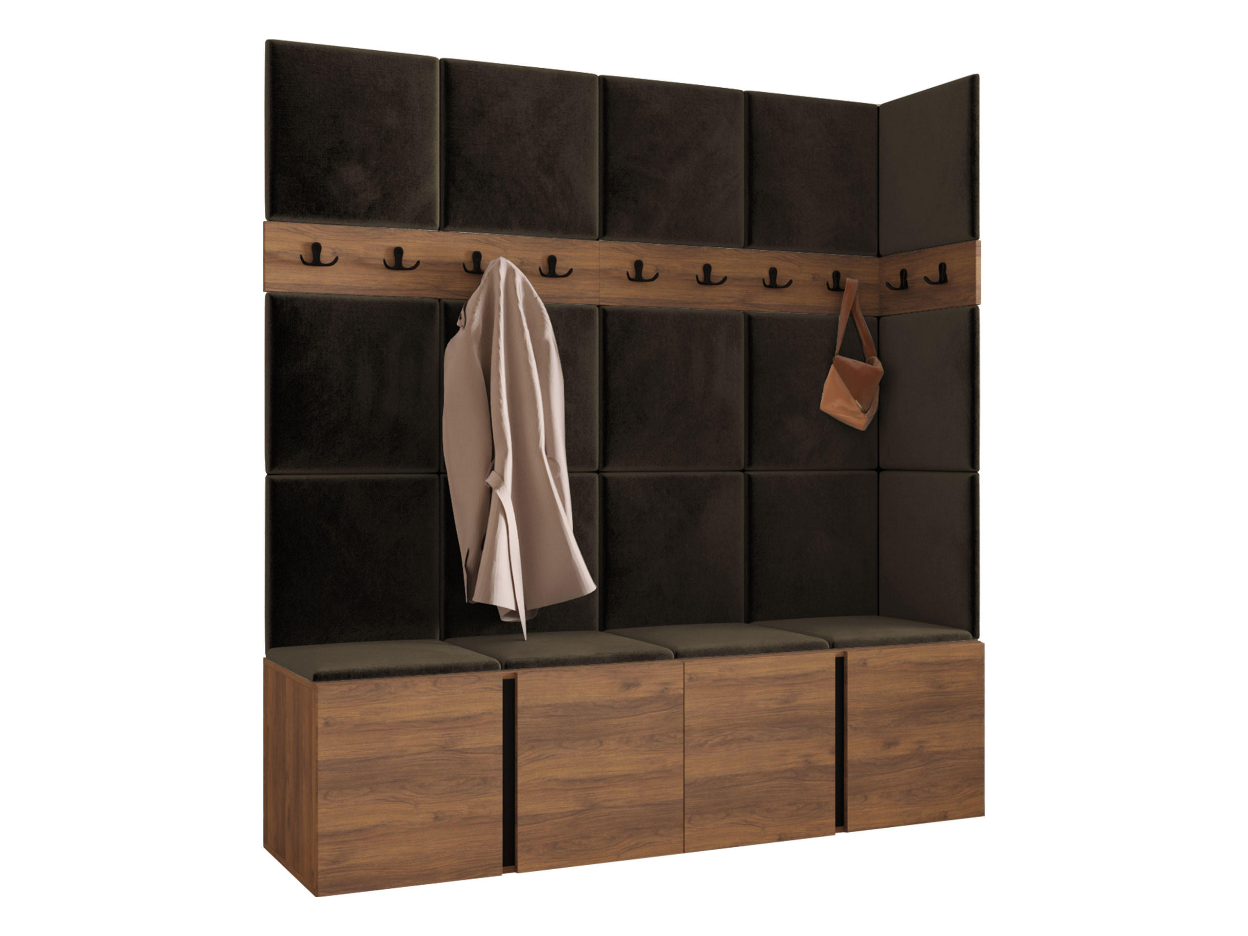 Mirjan24 Garderoben-Set Nussbaum, Braun 168x186x46 cm