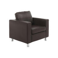 SESSEL - Kunstleder - Braun - ACKLEY - Braun, Leder (86/77/75cm) - Vente-Unique