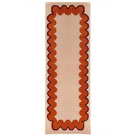 LÄUFER handgetuftet WAVENEY, in Orange, Zickzack-Wellenbordüre, 80 x 230 cm - Orange, Textil (80/230cm) - KADIMA DESIGN
