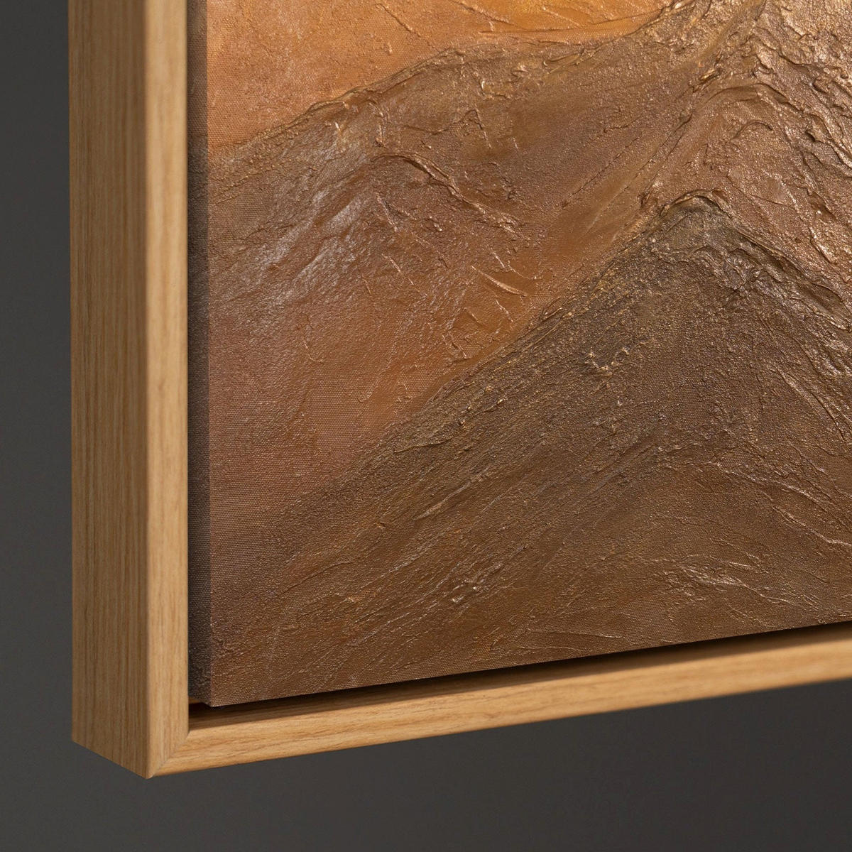 GEMÄLDE Harmonie der Schichten Schattenfugenrahmen Eichefarben 140x100 cm - Eichefarben, Holz (140/100cm) - YS-art gallery