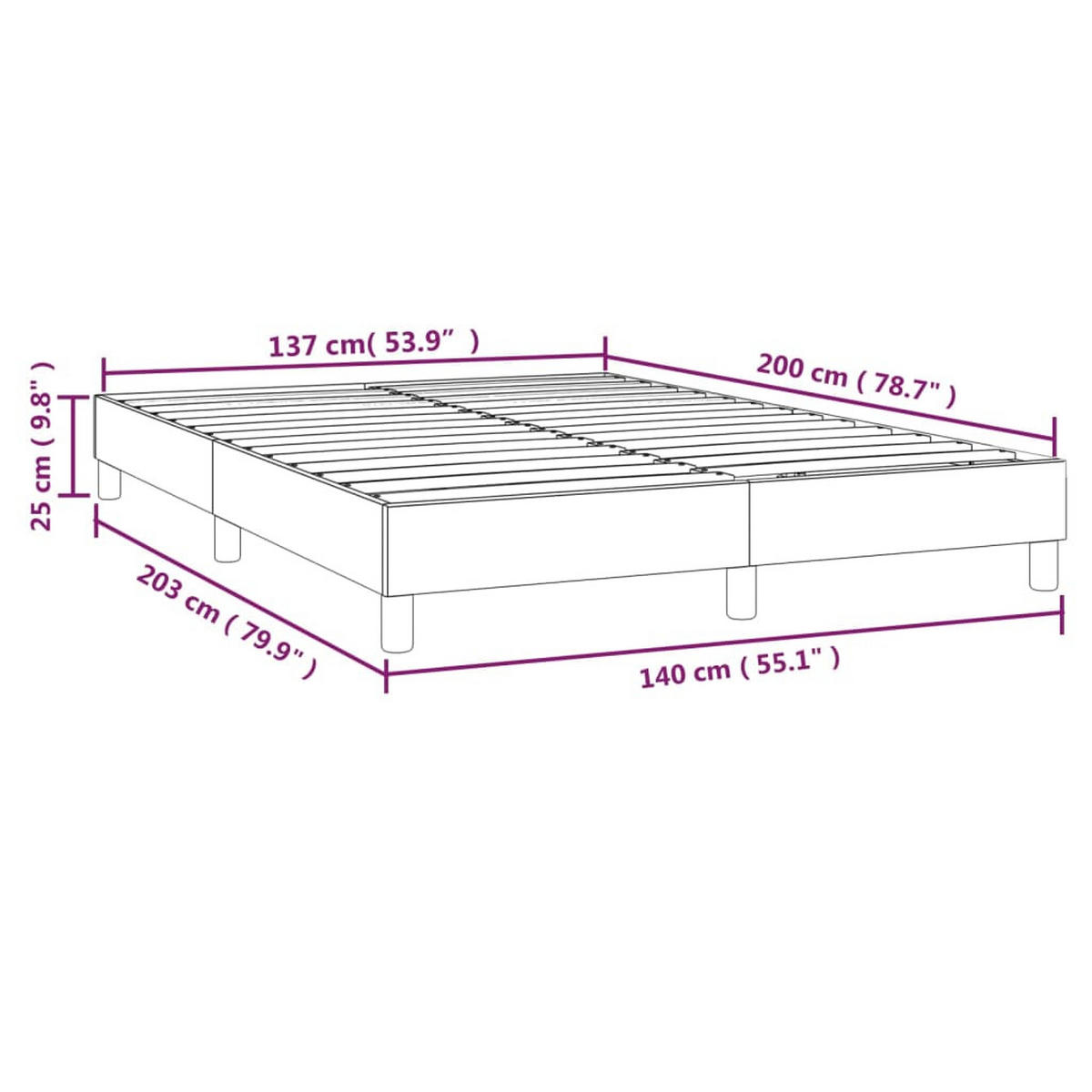 BETTGESTELL Weiss 140/200 Cm Kunstleder - Weiß, Holzwerkstoff (140/200cm) - vidaXL