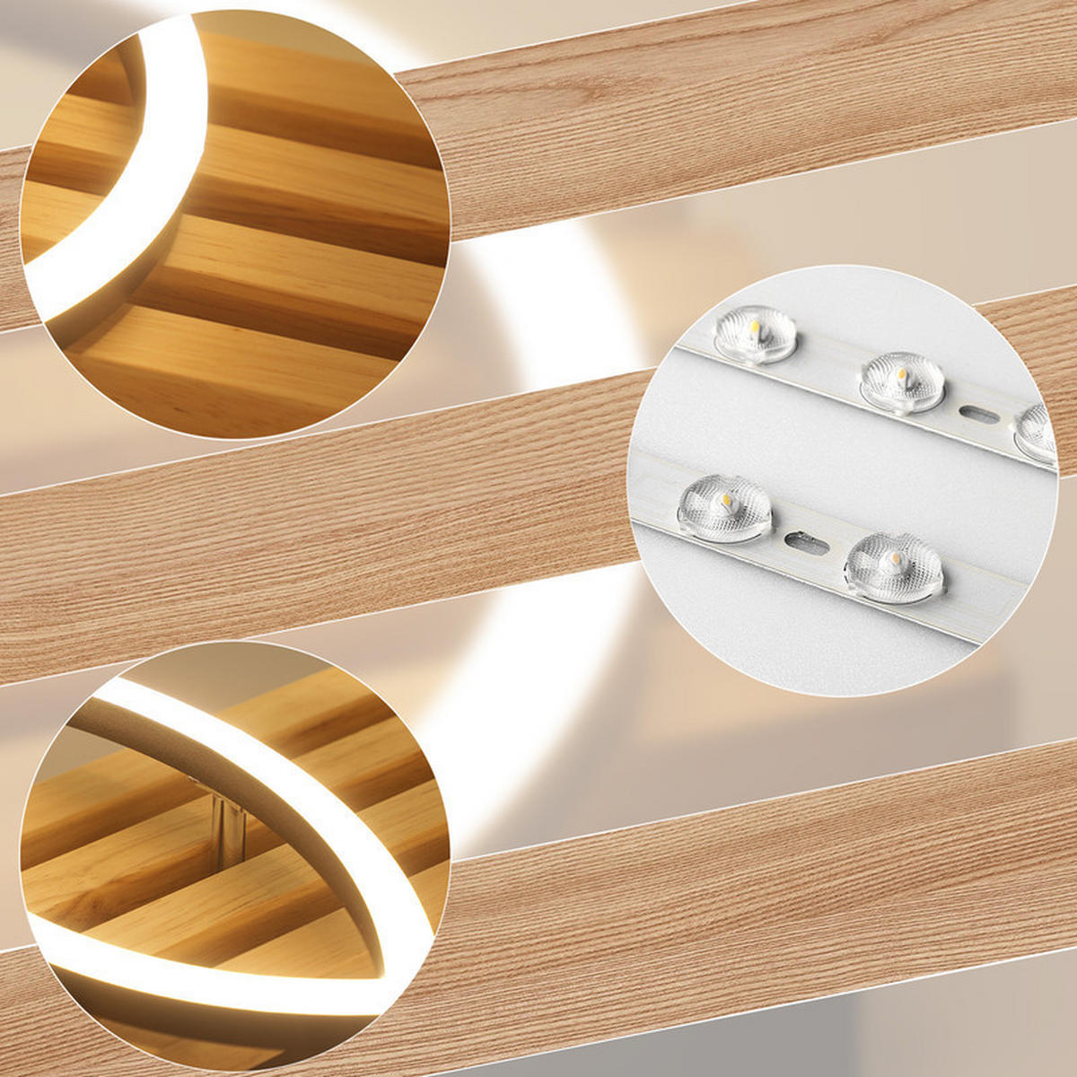 LED-DECKENLEUCHTE Ellis II 8.8/70/35cm - Eschefarben, Holz (8.8/70/35cm) - Nettlife