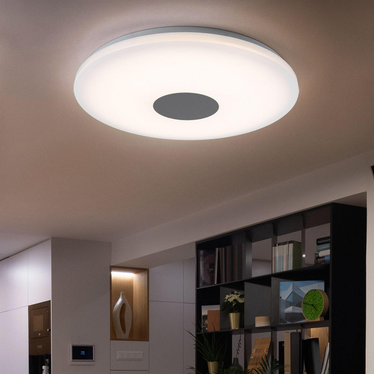 LED DECKENLEUCHTE Augustus Weiß Acryl satiniert - Weiß, Metall (47.5/47.5/5.5cm) - Globo Lighting