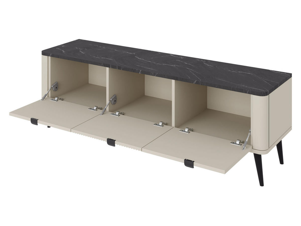 TV-ELEMENT Marly 3K RE14 - Kaschmir/Goldfarben, Holzwerkstoff/Metall (130/52/40cm) - MIRJAN24