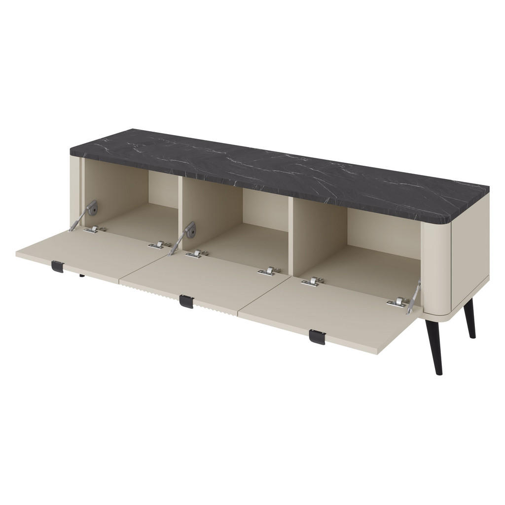 Thumbnail - Mirjan24 Tv-Element, Kaschmir, Grau, Metall, Rechteckig, 130x52x40 cm, Wohnzimmer, Wohnwände, Lowboards, Lowboards stehe...