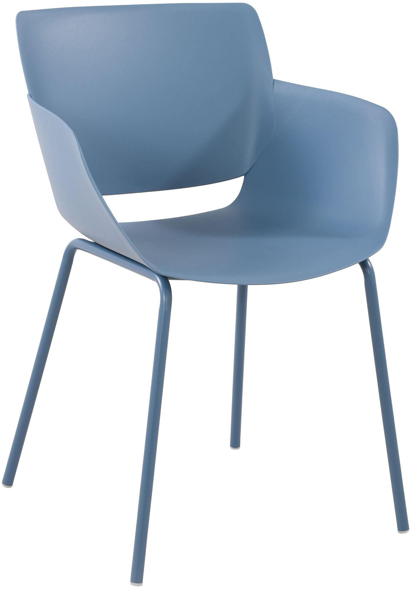 STUHL Kunststoff Blau - Blau, Kunststoff/Metall (58/80/54cm) - CLP