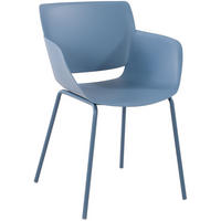 STUHL Kunststoff Blau - Blau, Kunststoff/Metall (58/80/54cm) - CLP