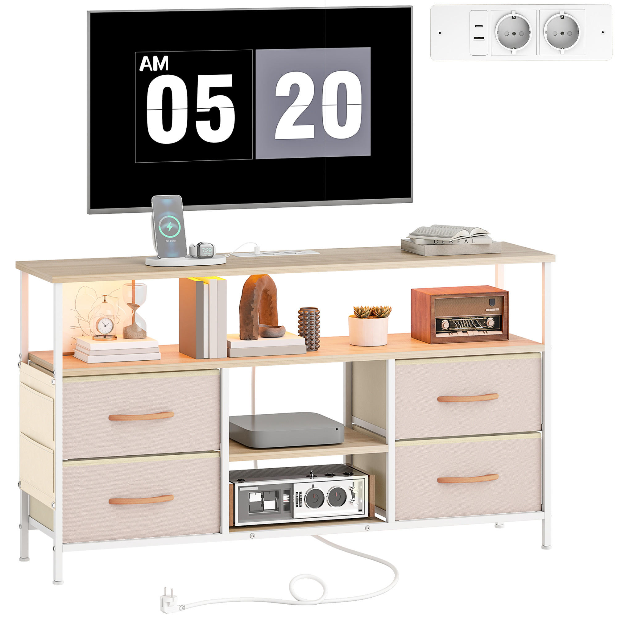 TV-MÖBEL Multicolor 1 Stück - Multicolor, Holzwerkstoff (120/67.5/30cm) - GiPP