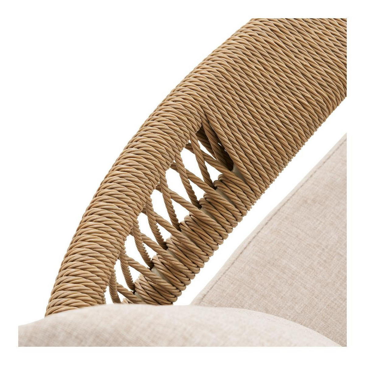 LOUNGE-SET, Bella, Tisch Natur, Stühle Sand, Metall / Polyester, 109 x 56 x 42 cm, 5-teilig - Naturfarben, Metall - ebuy24