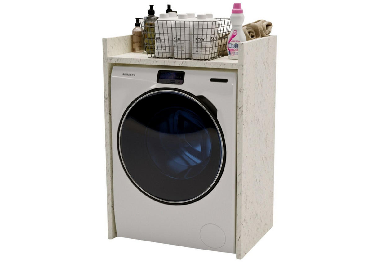 WASCHMASCHINENSCHRANK für Waschmaschine & Wäschetrockner 66/97/62 - Kaschmir/Weiß, Holzwerkstoff (66/97/62cm) - RAUMHIRSCH FURNITURE