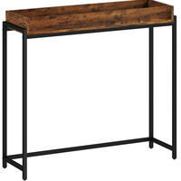 KONSOLENTISCH 100/30/91 cm rustic braun aus Holz mit Schutzgitter - Braun, Holz (100/30/91cm) - OKWISH