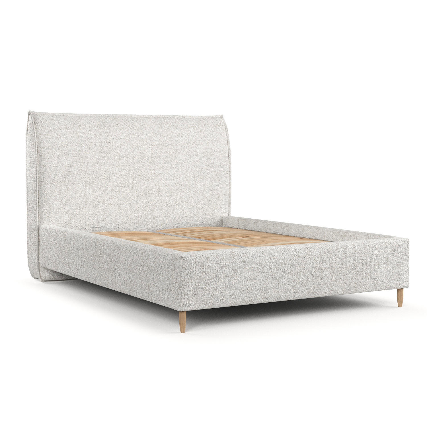 POLSTERBETT Mira 160/200 cm Creme im Neve Stoff - Creme/Naturfarben, Holz/Holzwerkstoff (160/200cm) - AltaBeds