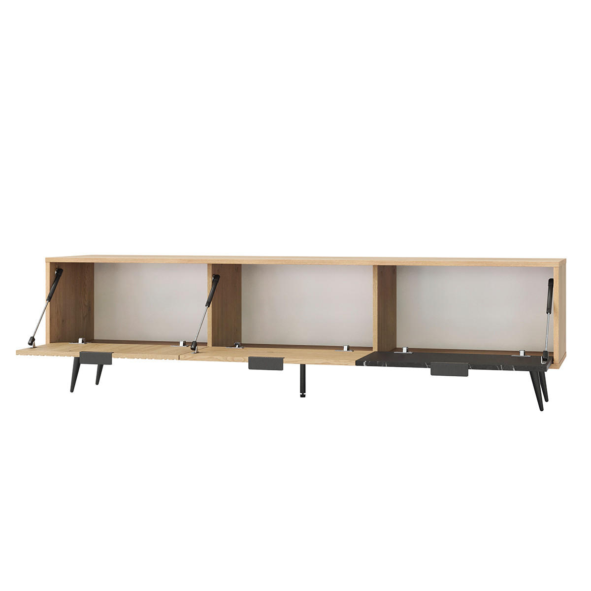 TV-MÖBEL Luka Holz und Schwarz - Schwarz, Holzwerkstoff (180/49.2/40cm) - Petits-meubles